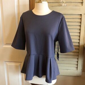 Elegant Blue Peplum Top